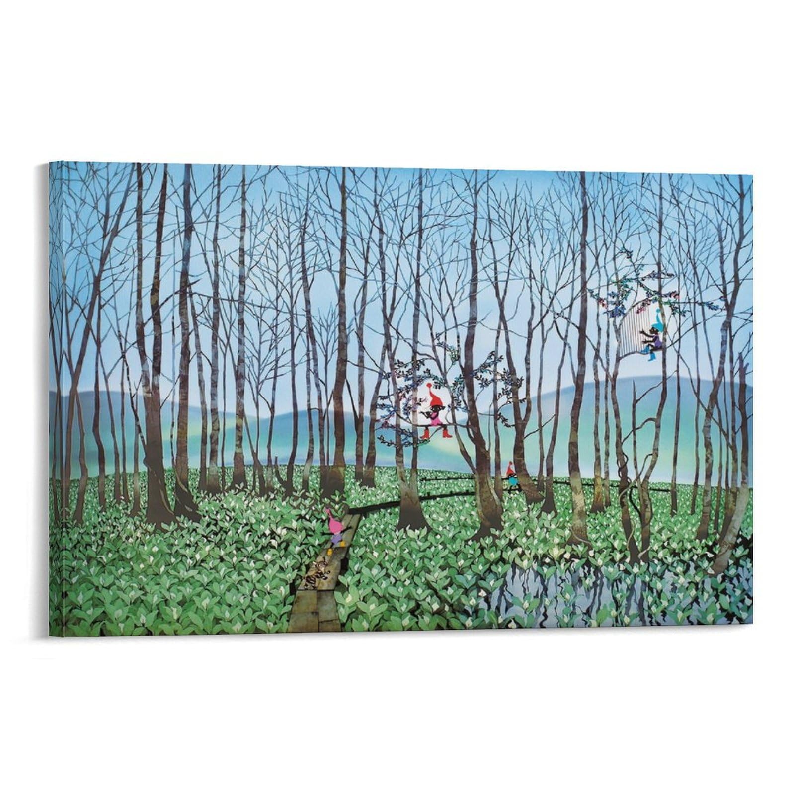 Amazon.co.jp: 藤城清治 湿原のミズバショウとこびと 絵画 ポスター
